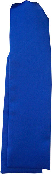 A plain royal blue pre-tied wedding cravat with neckstrap