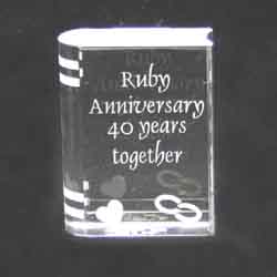 Ruby Anniversary Glass Book