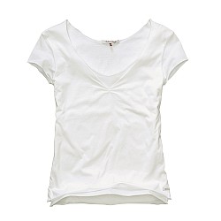 RUCHED VEE TEE - Size(8) ; Colour(WHITE)