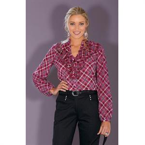 Unbranded Ruffled Check Blouse