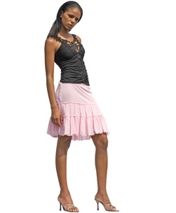 Ruffled Gipsy Skirt Pink M/L