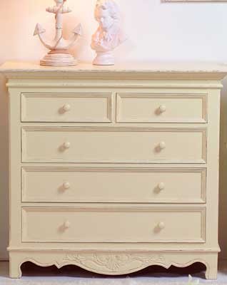 Unbranded SAISONS PAINTED CHEST OF DRAWERS 2 OVER 3