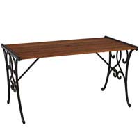 Salisbury Rectangular Dining Table Hardwood Nyatoh with Cast Iron Frame