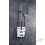 Shower column unit, complete with an adjustable ov