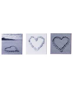Unbranded Sand Heart Canvas - Set of 3