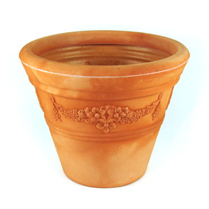 Designed to replicate the appearance of a ceramic planter  without the weight  this authentic terrac