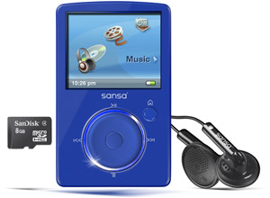 Unbranded Sansa Fuze - MP3 Player With Radio - 4GB Blue - Sandisk