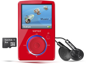 Unbranded Sansa Fuze - MP3 Player With Radio - 4GB Red - Sandisk