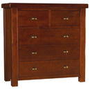 Sante Fe dark wood 3 plus 2 draw chest furniture