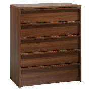 Unbranded Santona 5 drawer Chest, Walnut effect