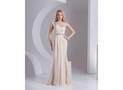 Unbranded Satin Lace Chiffon Floor-length One Shoulder