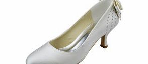 Unbranded Satin Low Heel Chunky Heel Spool Heel Closed