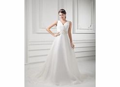 Unbranded Satin Organza Fashionable V-neck Beading Lace