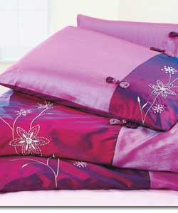 Satin Toggle Double Duvet Cover Set - Pink