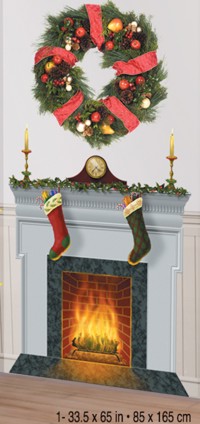 Just the thing if you don`t have a fireplace at your venue. This large poster with give your room a 