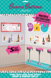 At your 50s party treat the area around the food and drink to a makeover like a diner or milk bar.  