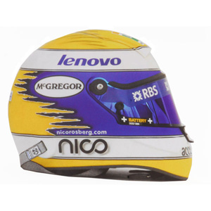 Minichamps has announced a 1/2 scale replica of Nico Rosberg`s helmet from the 2008 Formula 1 season