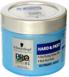 Fast drying styling jelly for rock hard hold. Hard