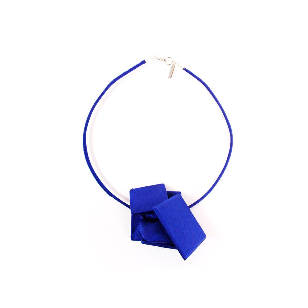 Unbranded Sculptural Irregular Necklace - Electric Blue