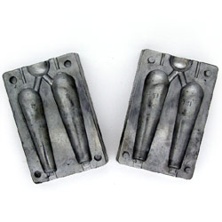 Twin lead moulds for making sea bomb shape leads. Available to produce 3-4oz leads or 5-6oz leads.Yo
