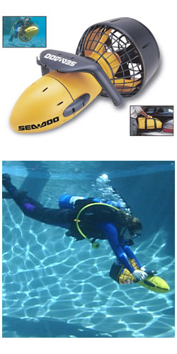 Scuba dive in style with a Seadoo Seascooter, designed for the diving and ocean markets