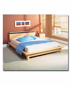 Beech effect bed with beech and silver effect head