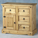 Seconique Corona 1 door 4 drawer sideboard