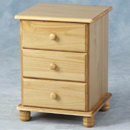 Seconique Sol Pine 3 drawer bedside furniture