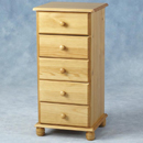 Seconique Sol Pine 5 drawer chest furniture