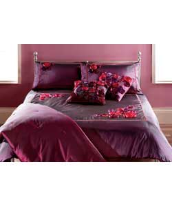 Beautiful and luxurious taffeta with heavily embellished detailing. Set contains duvet cover and 2