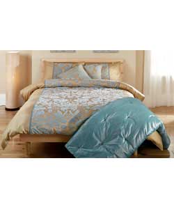 A classic and timeless damask design in soft and opulent flocked taffeta.Set contains duvet cover