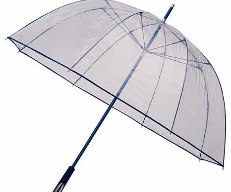 The See-Through Deluxe umbrella features a sturdy. metallic colour co-ordinated. 14mm diameter. aluminium shaft combined with fibreglass ribs which match the hem. metallic top ferrule and polished chrome trimmed. coloured handle. They are solid. ligh