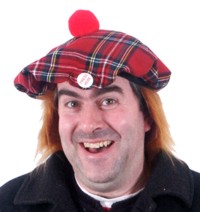 Totally over the top tartan hat with ginger 