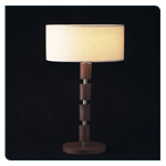 Segment Table Lamp with brown leather effect finish