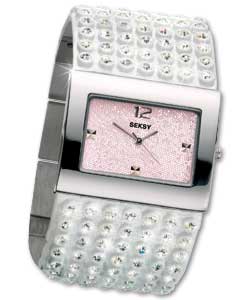 Seksy by Sekonda Ladies Watch with White Leather Strap