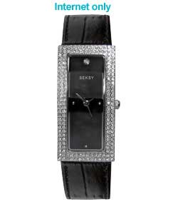 Unbranded Seksy Ladies Watch with Black Leather Strap