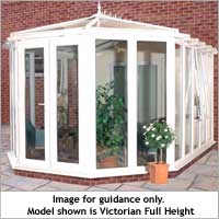 Dimensions: (H)2741 x (W)3418 x (D)4297mm, Supplied with one pair of French doors which has a 7