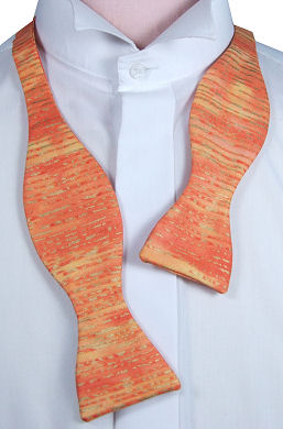 Self-Tie Orange Gold Bow Tie