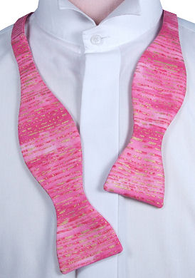 Self-Tie Pink Gold Bow Tie