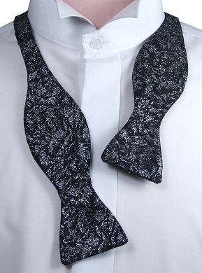 Unbranded Self-Tie Silver Stars on Black Bow Tie