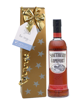 Send a bottle of Southern Comfort  a traditional American liqueur made from bourbon and peaches