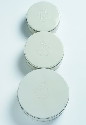 Nigella Lawson Living Kitchen Set of 3 biscuit and cake tins - Cream    A useful coiled whisk for sa