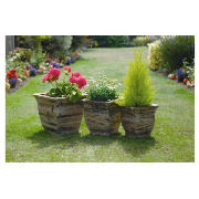 Unbranded Set of 3 Wooden Planters