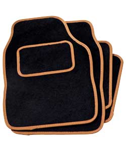 Unbranded Set of 4 Car Mats - Beige Piping
