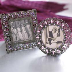 Our photograph frames are crafted in a pewter finish and set with glass crystals. For 13/8in/3.5cm