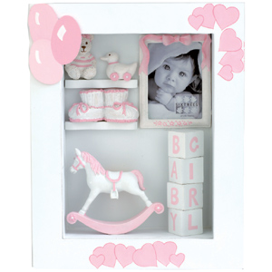Unbranded Shadow Boxes Rocking Horse Girl Photo Frame