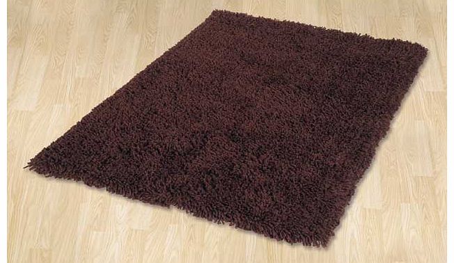 Luxurious and chunky. this hard-wearing tactile rug in a warming chocolate shade is ideal for furnishing your living space and making guests feel at home. Hand made. 100% polyester. Size L190. W135cm. (Barcode EAN=5012601595408)