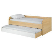 Unbranded Shake single trundle bed, white, with mattresses