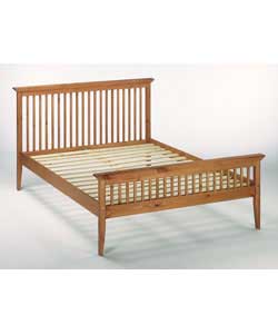 Shaker Solid Pine Double Bed - Frame Only/Caramel