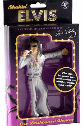 Shakin Elvis Dashboard Dancer The King is back, by popular demand and hes appearing on a car dashboard near you soon. Attach to your windscreen, switch on the engine and Shakin Elvis will spring into life moving his hips in synchronicity with the car